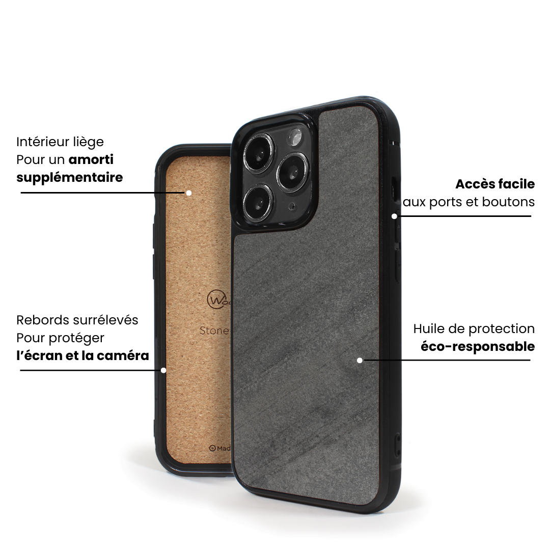 Coque iPhone en pierre BLACK BEAN