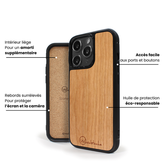 Coque en bois naturel Premium WOOD - Protection iPhone MagSafe