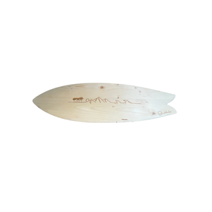 Banc Surf Bois Natural Line Art 98 cm - Table Basse Salon Pieds Ailerons Acier Made in France