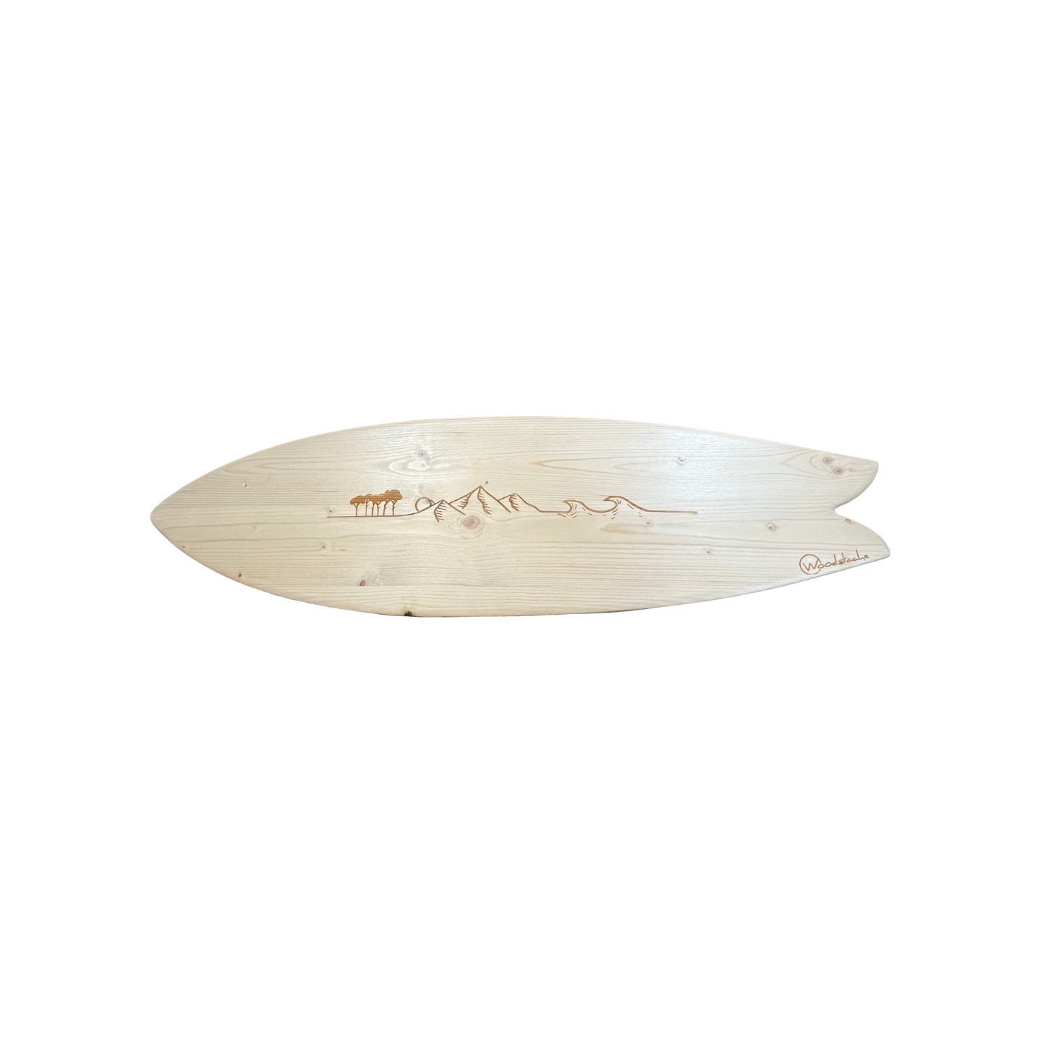 Banc Surf Bois Natural Line Art 80 cm - Banc ou table Pieds Ailerons Acier Made in France