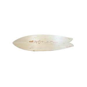 Banc Surf Bois Natural Line Art 80 cm - Banc ou table Pieds Ailerons Acier Made in France