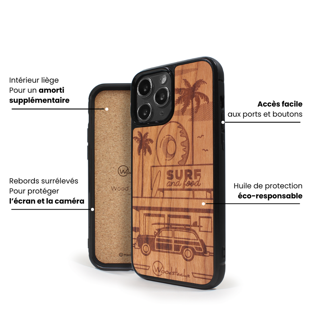Coque en bois naturel Premium CALIFORNIA - Protection iPhone MagSafe