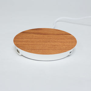 Chargeur à induction en bois merisier