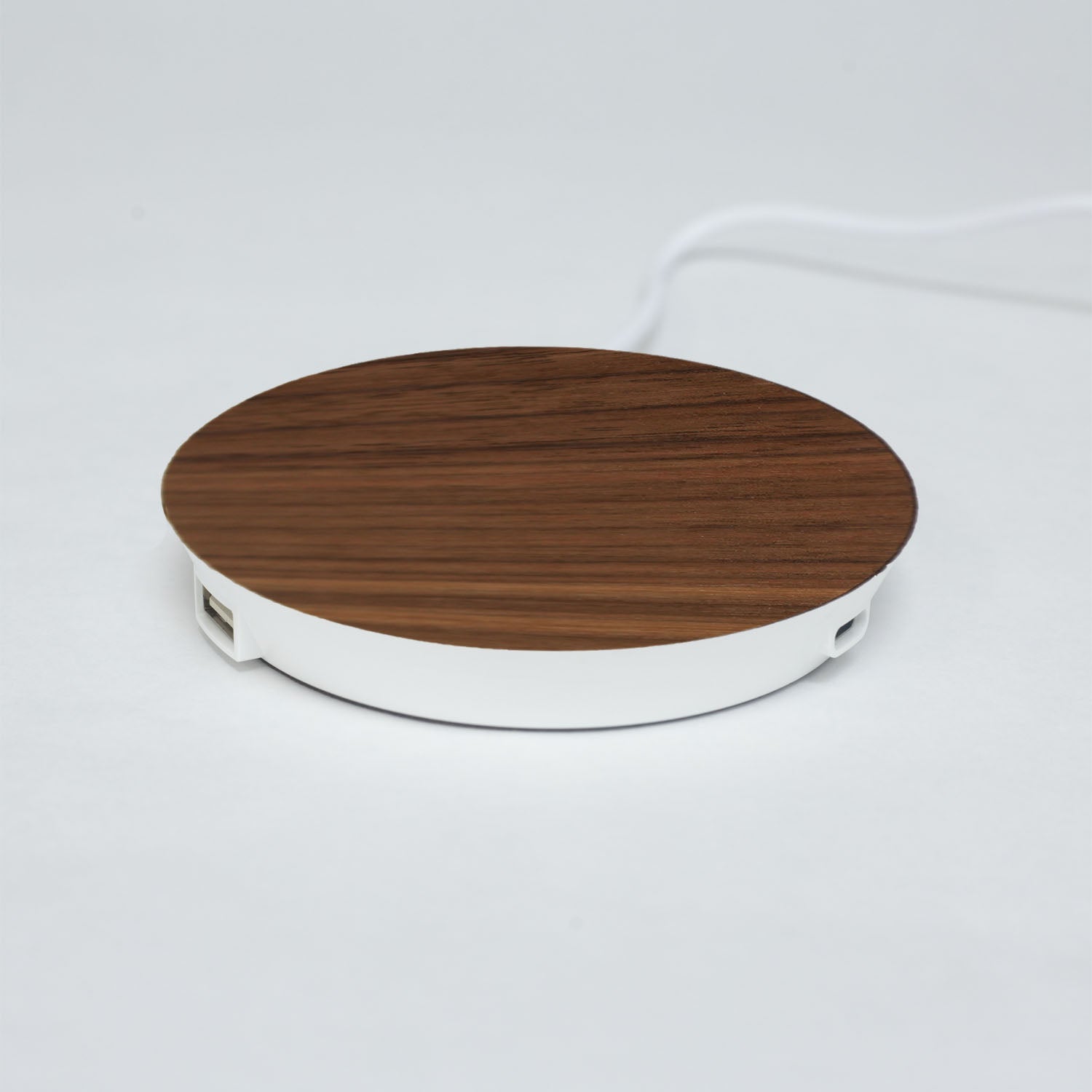 Chargeur à induction en bois noyer
