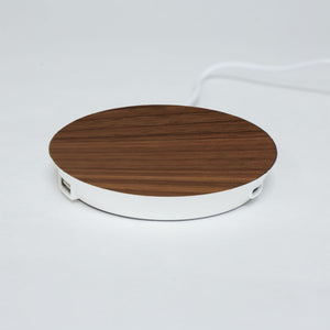 Chargeur à induction en bois noyer