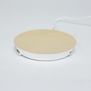 Chargeur à induction en bois Sycomore