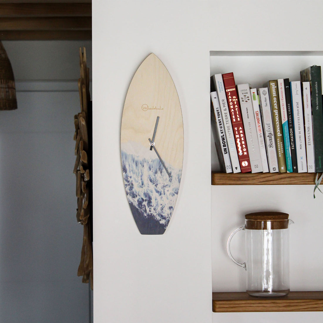 Horloge surf en bois Ocean