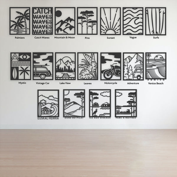 Lot de 3 décorations murales en bois