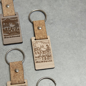 Porte-clef en bois Fêtes de Bayonne