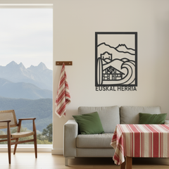 Tableau Bois EUSKAL HERRIA - Décoration Murale Pays Basque Made in France
