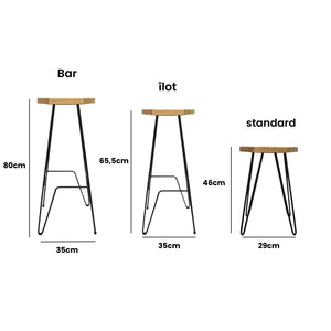Tabouret chêne massif LAUBURU