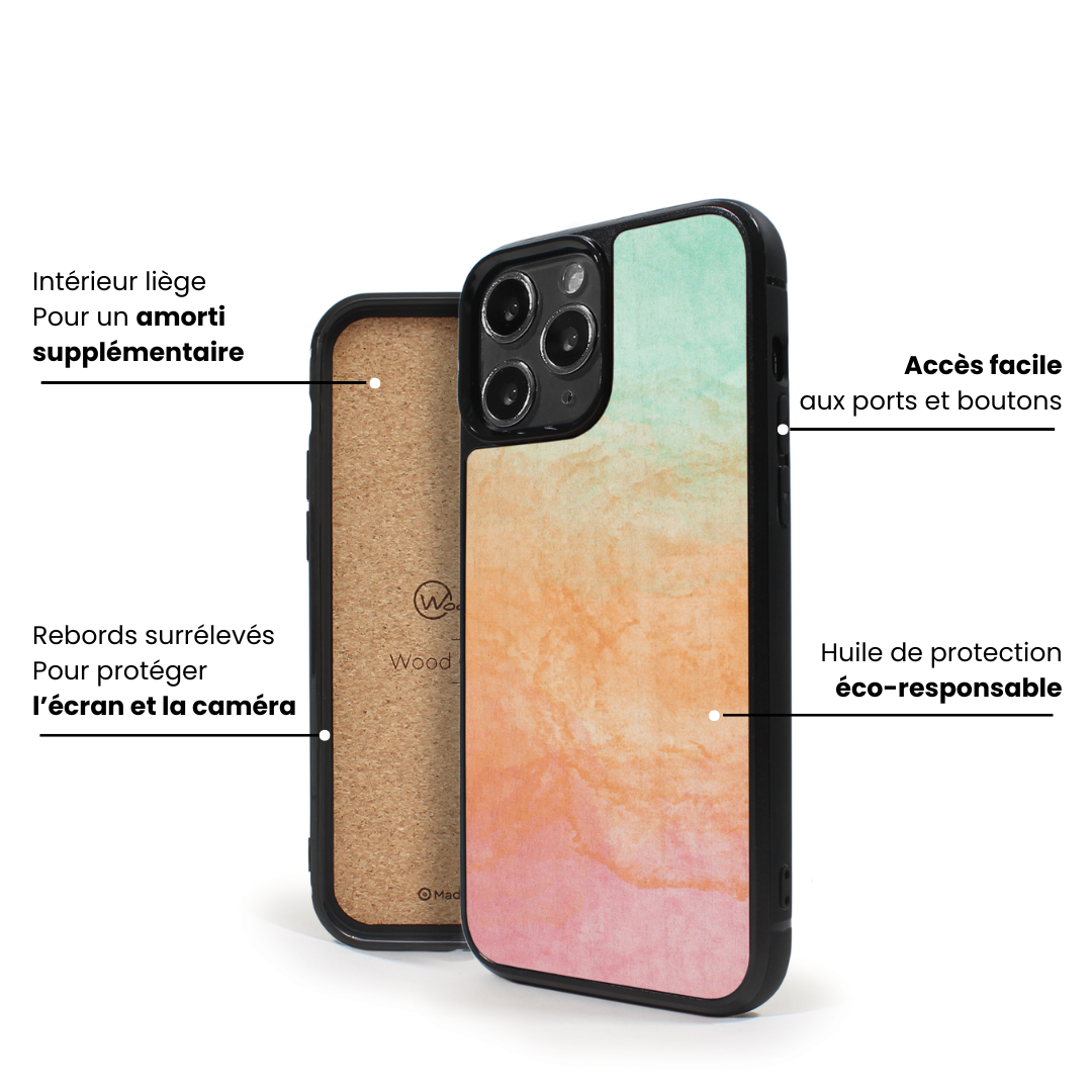 Coque iPhone en bois Tie & Dye