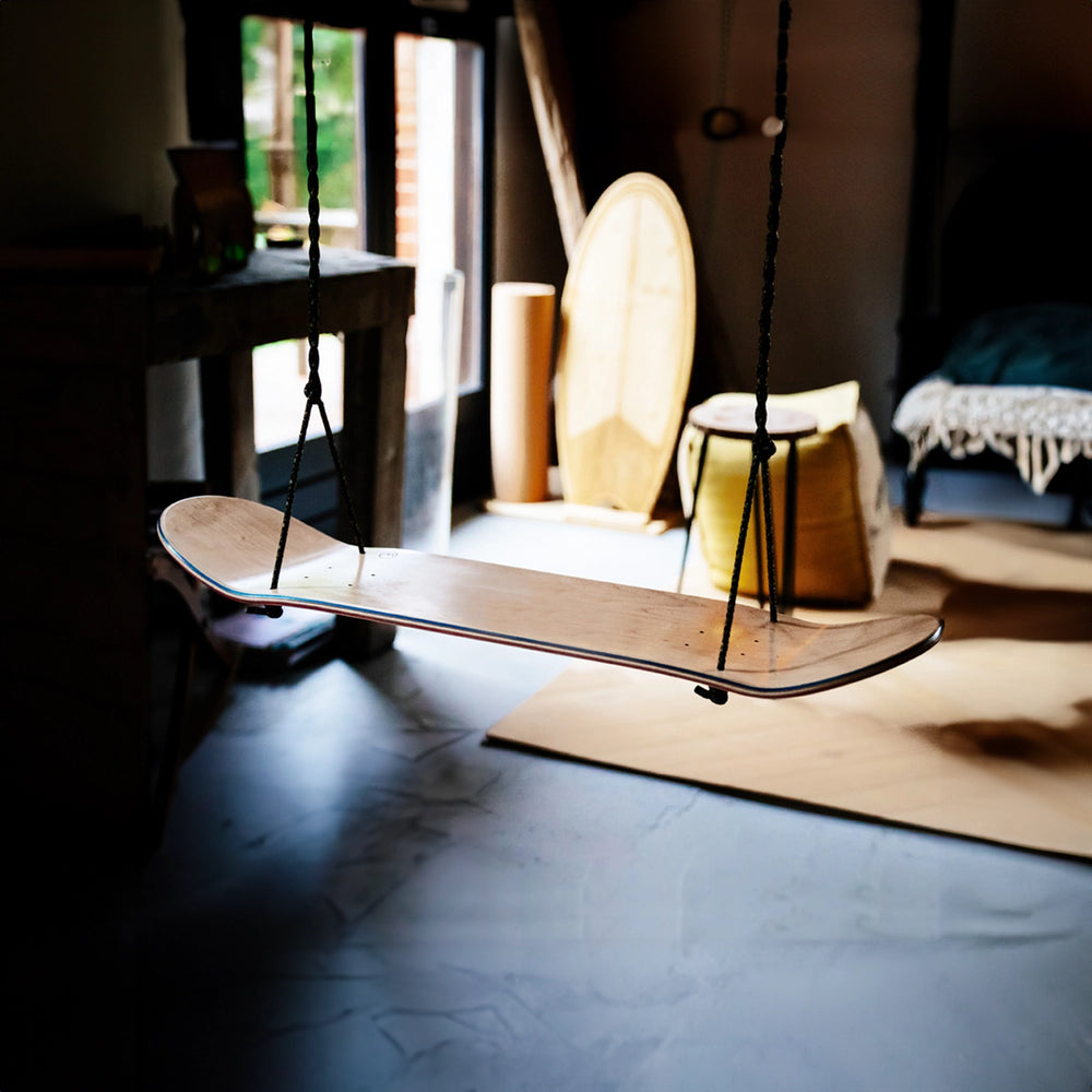 Balançoire Skate en Bois Naturel Premium Plateau Érable Recyclé Made in France