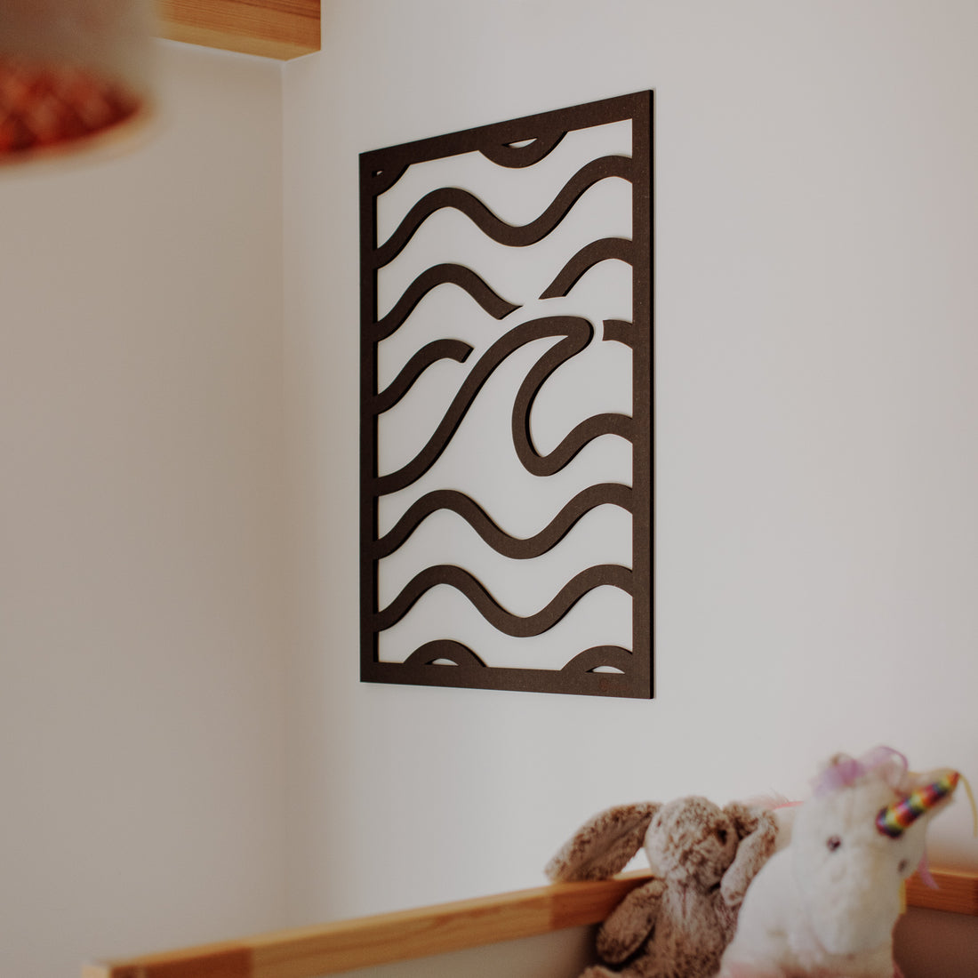 Tableau bois VAGUE océan 3D gravure laser effet métal Made in France décoration murale premium surf coastal
