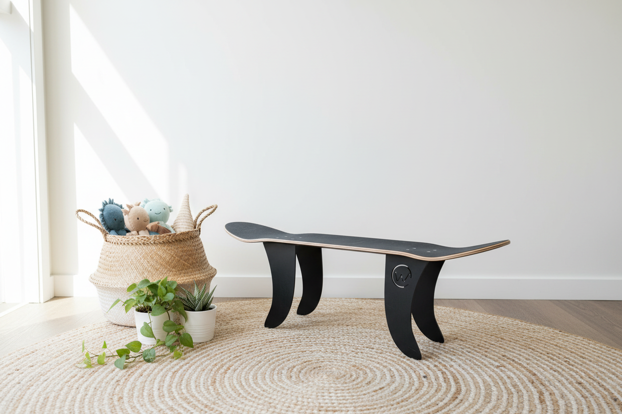 Banc GROMMET black - déco nature