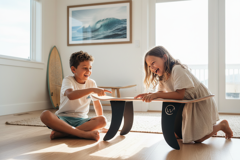 Banc GROMMET natural Line Art - enfants joyeux