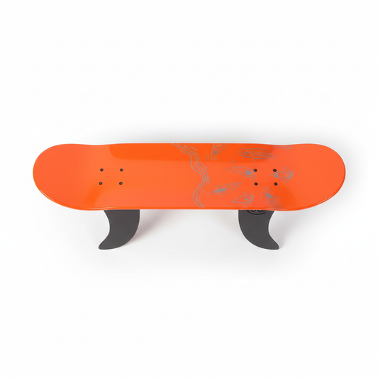 Banc skate orange GROMMET - Vue du dessus