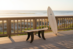 Banc Skate Bois Natural SWELL Adulte - Pieds Ailerons Acier Premium Made in France