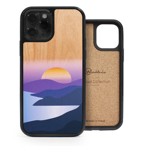 Coque iPhone en bois Golden Sunset