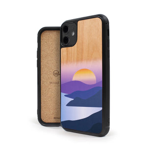 Coque iPhone en bois Golden Sunset