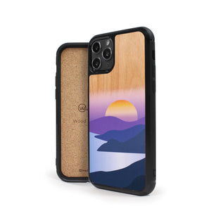 Coque iPhone en bois Golden Sunset