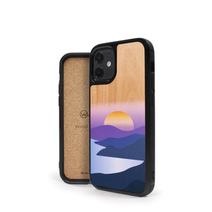 Coque iPhone en bois Golden Sunset