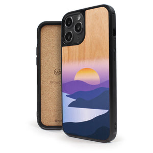 Coque iPhone en bois Golden Sunset