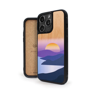 Coque iPhone en bois Golden Sunset