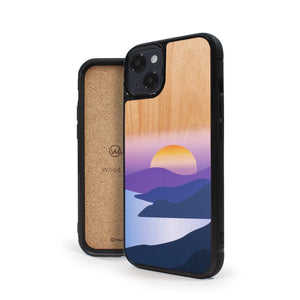 Coque iPhone en bois Golden Sunset