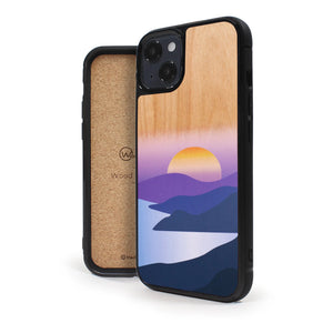 Coque iPhone en bois Golden Sunset