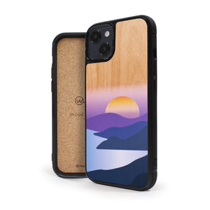 Coque iPhone en bois Golden Sunset