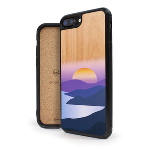 Coque iPhone en bois Golden Sunset