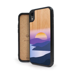 Coque iPhone en bois Golden Sunset