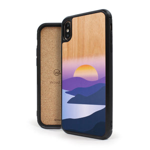 Coque iPhone en bois Golden Sunset