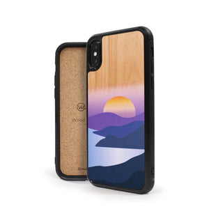 Coque iPhone en bois Golden Sunset