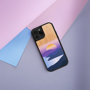 Coque iPhone en bois Golden Sunset