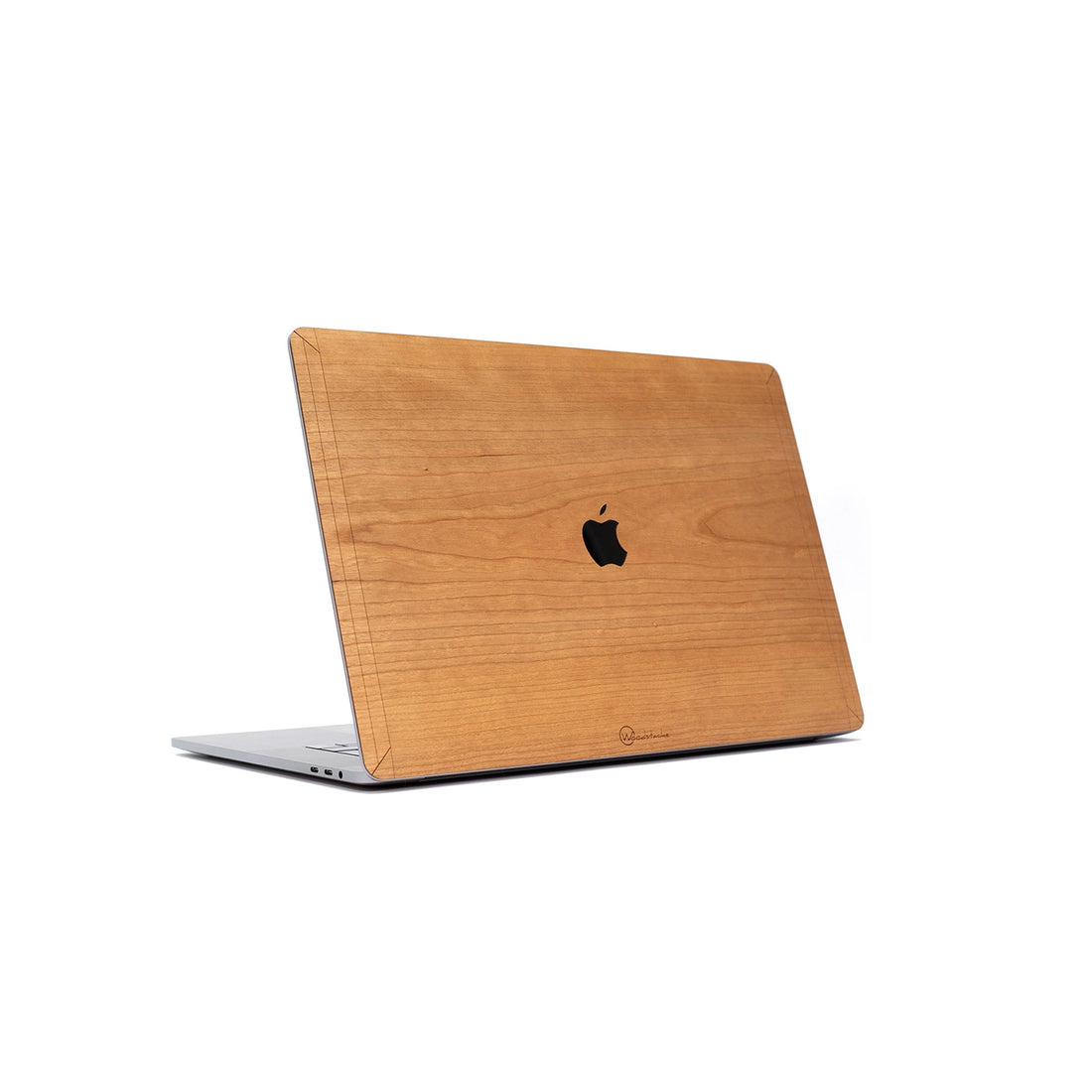 Cover MacBook bois merisier naturel tons chauds rosés protection premium artisanale
