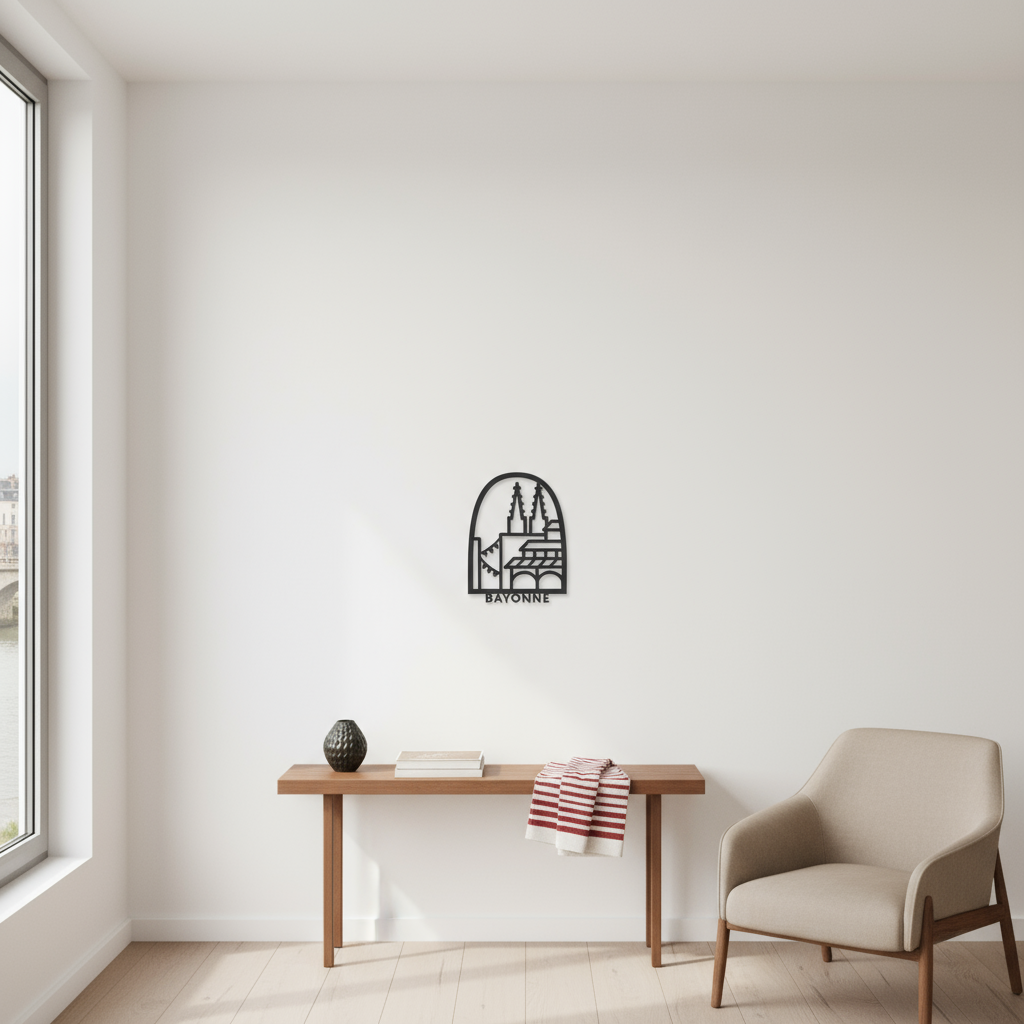 Décoration BAYONNE petit format 15x11cm mur blanc élégant