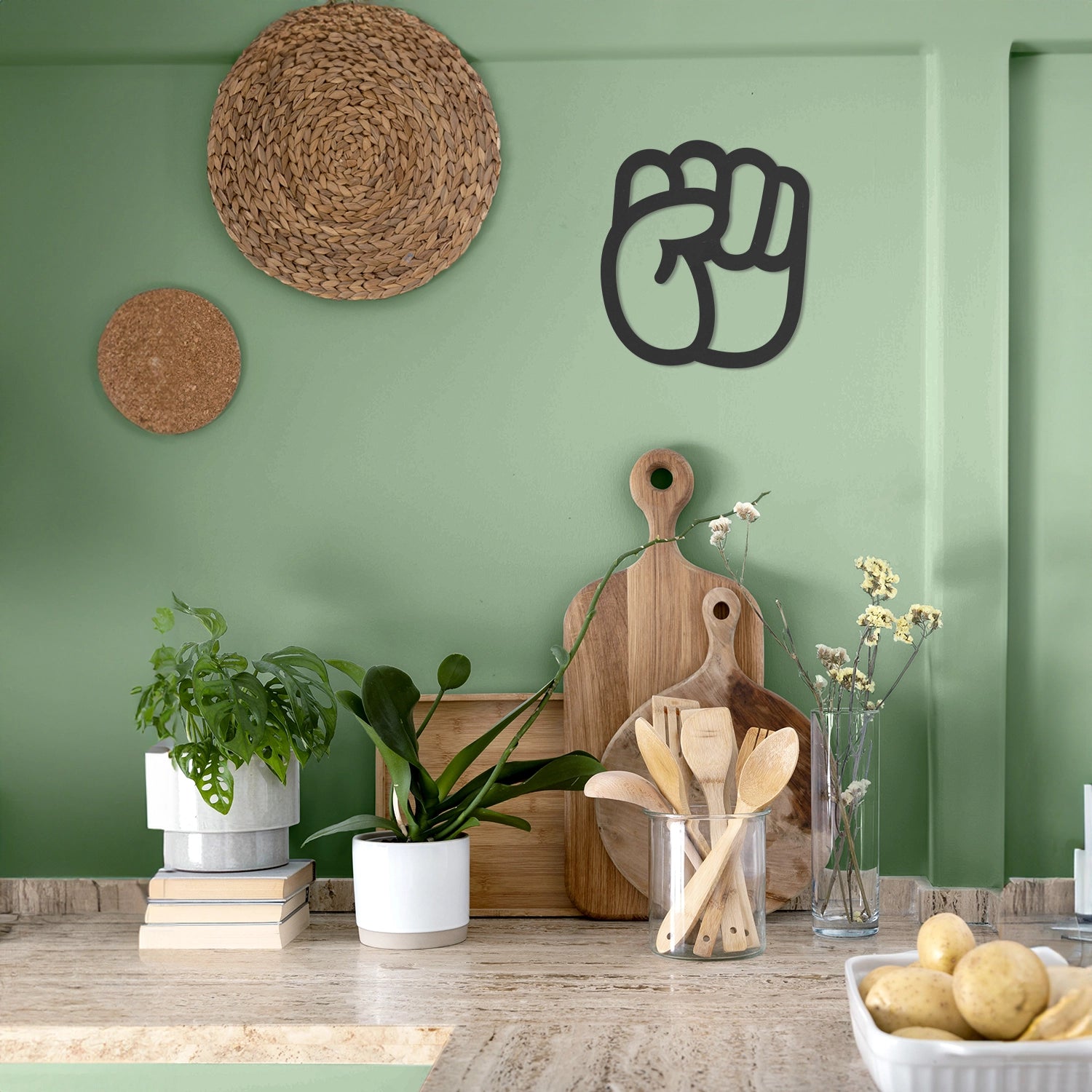 Décoration murale en bois Révolution collection mains