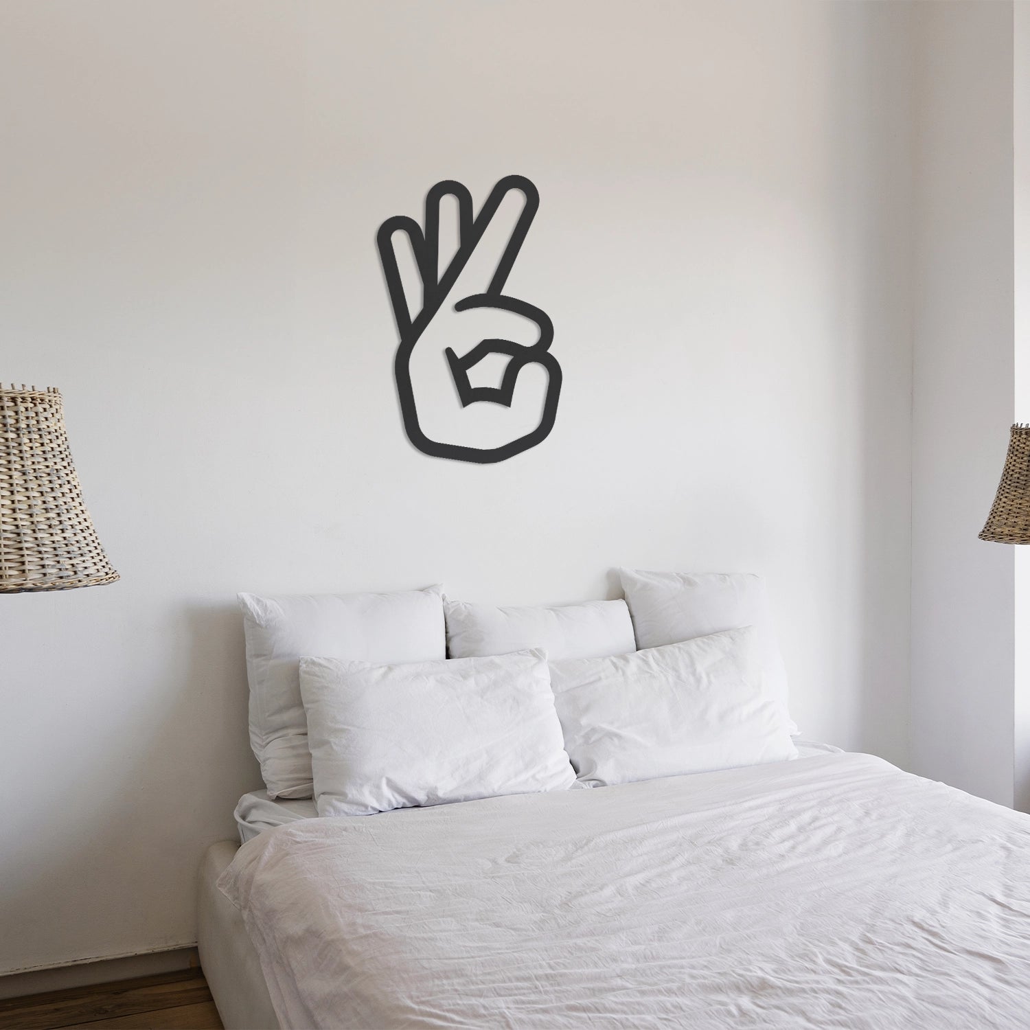 Lot de 3 décorations murales Mains en bois