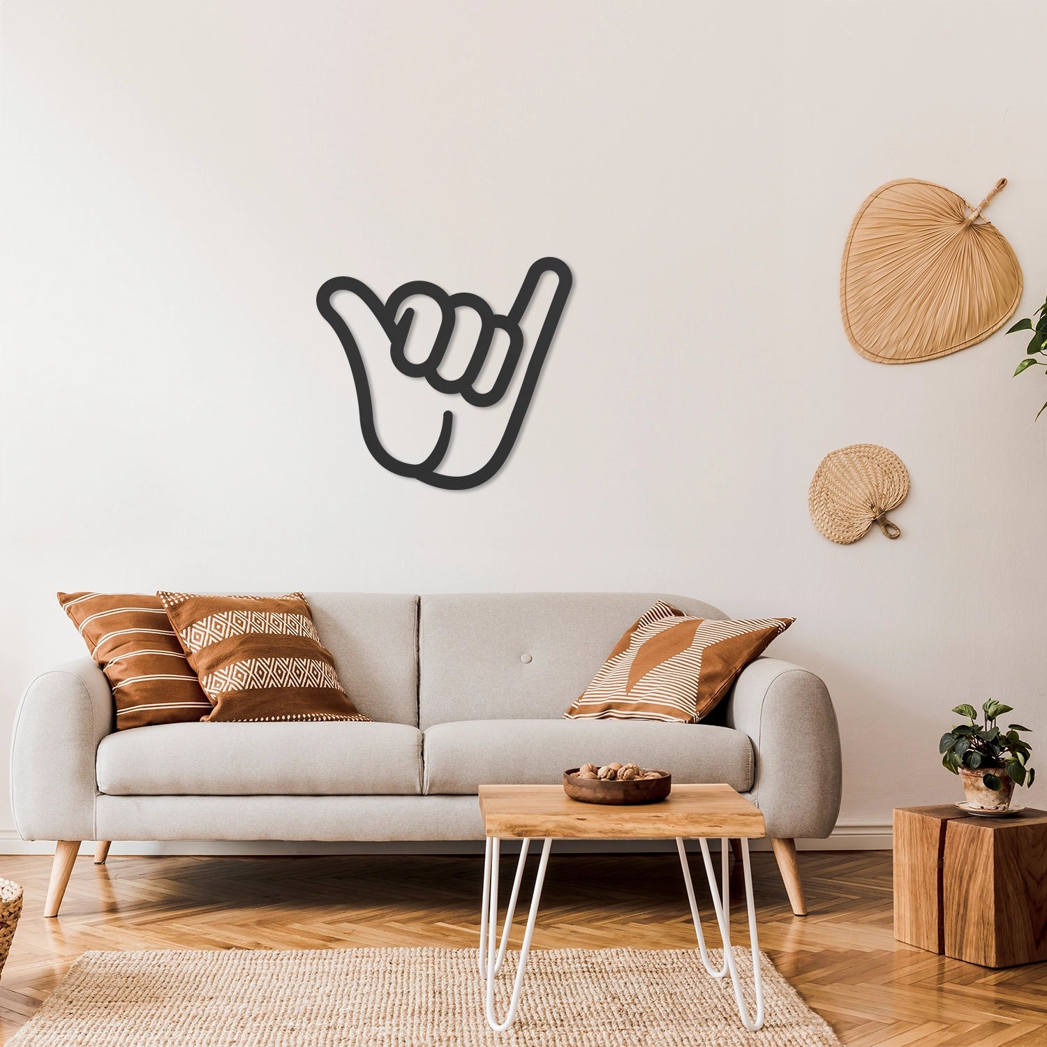 Lot de 3 décorations murales Mains en bois