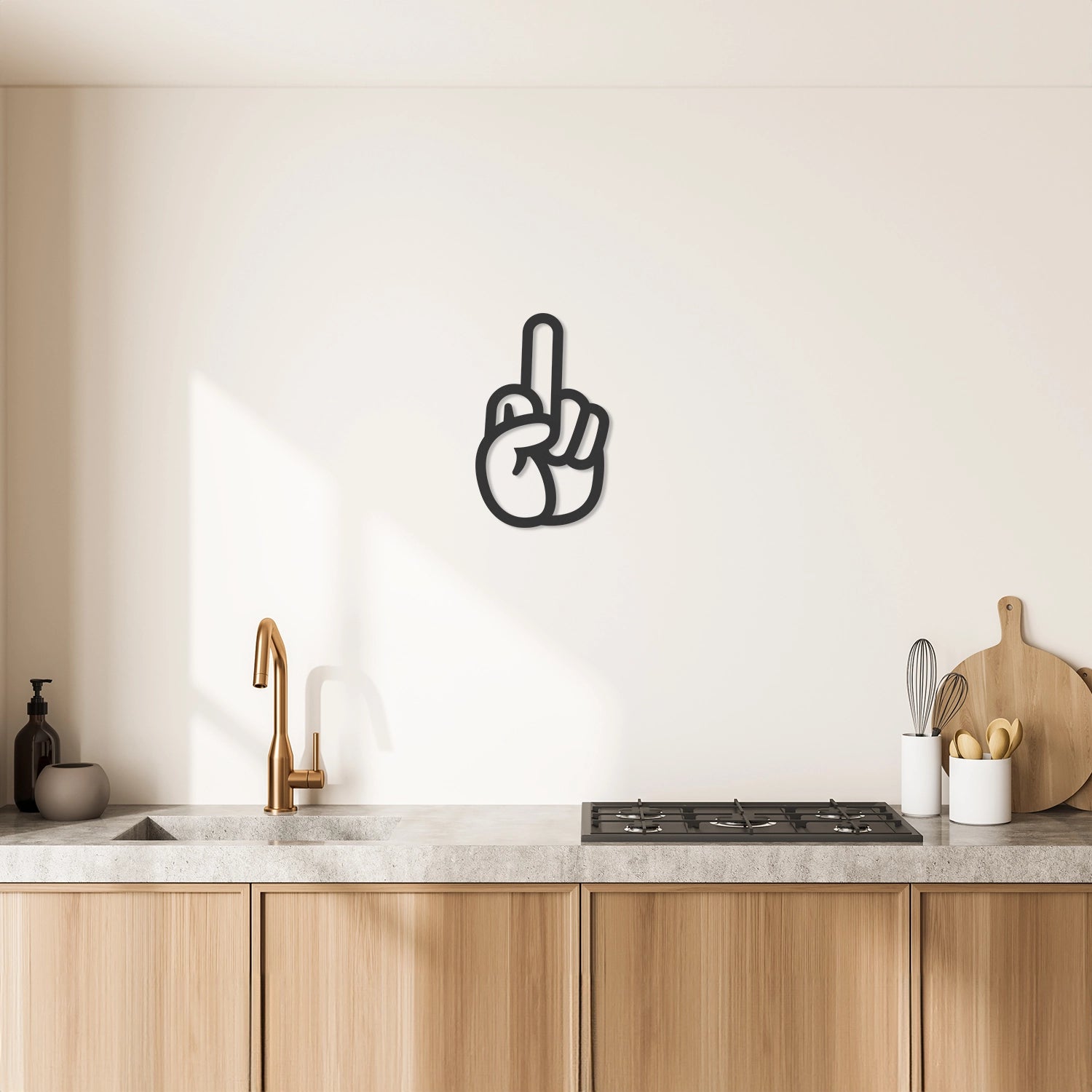 Décoration murale en bois Fuck collection mains