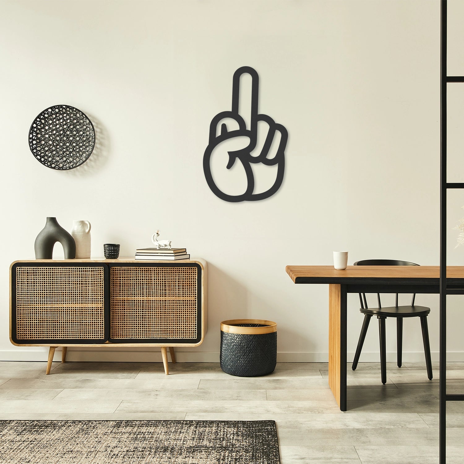 Décoration murale en bois Fuck collection mains