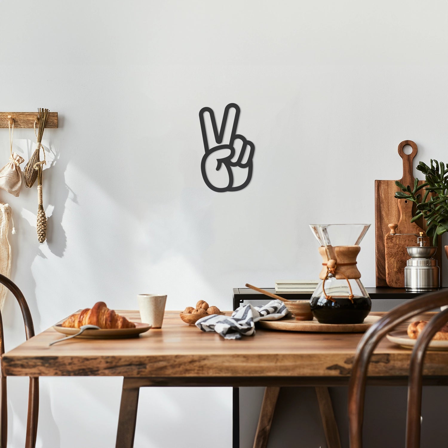 Lot de 3 décorations murales Mains en bois