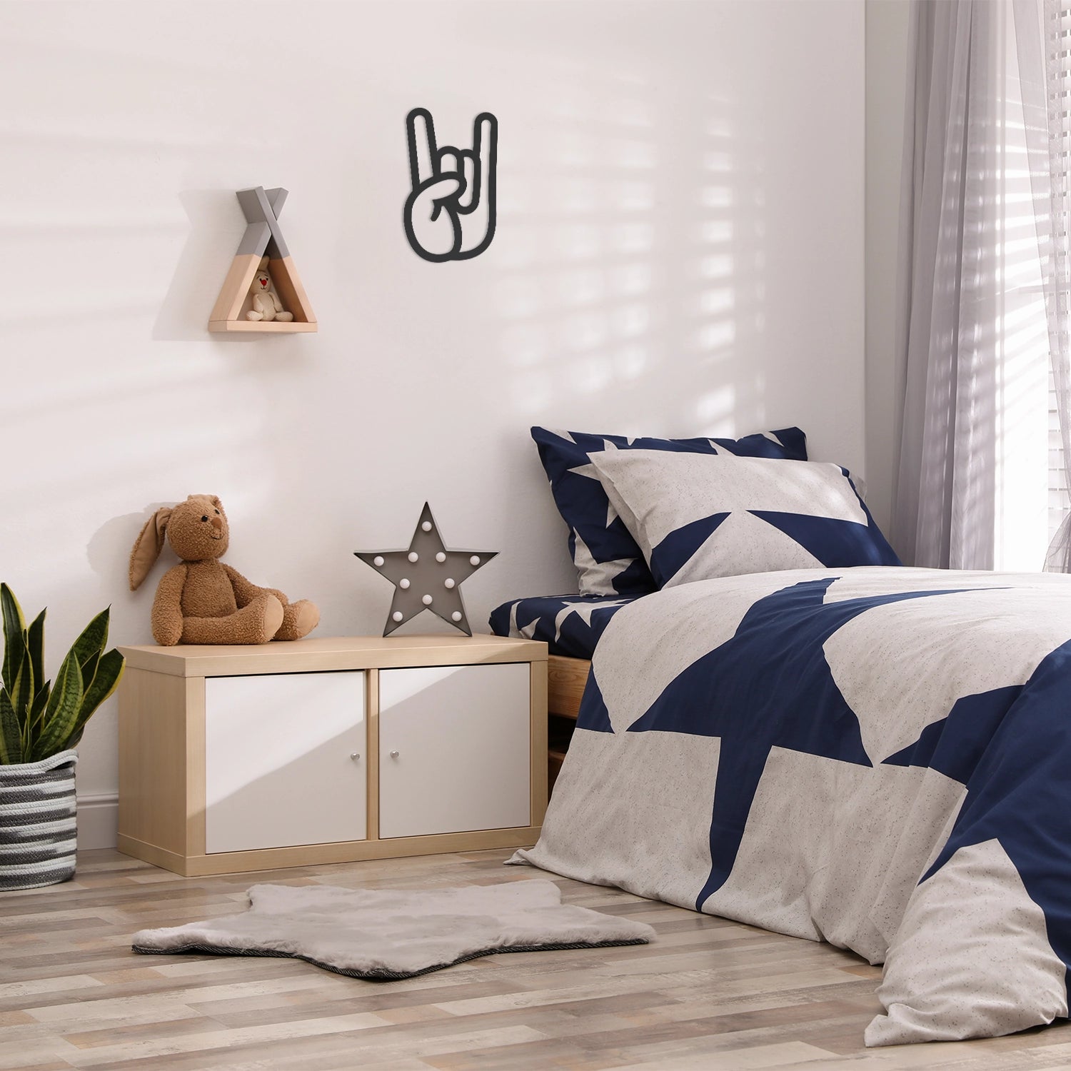 Decoration murale en bois Rock collection main