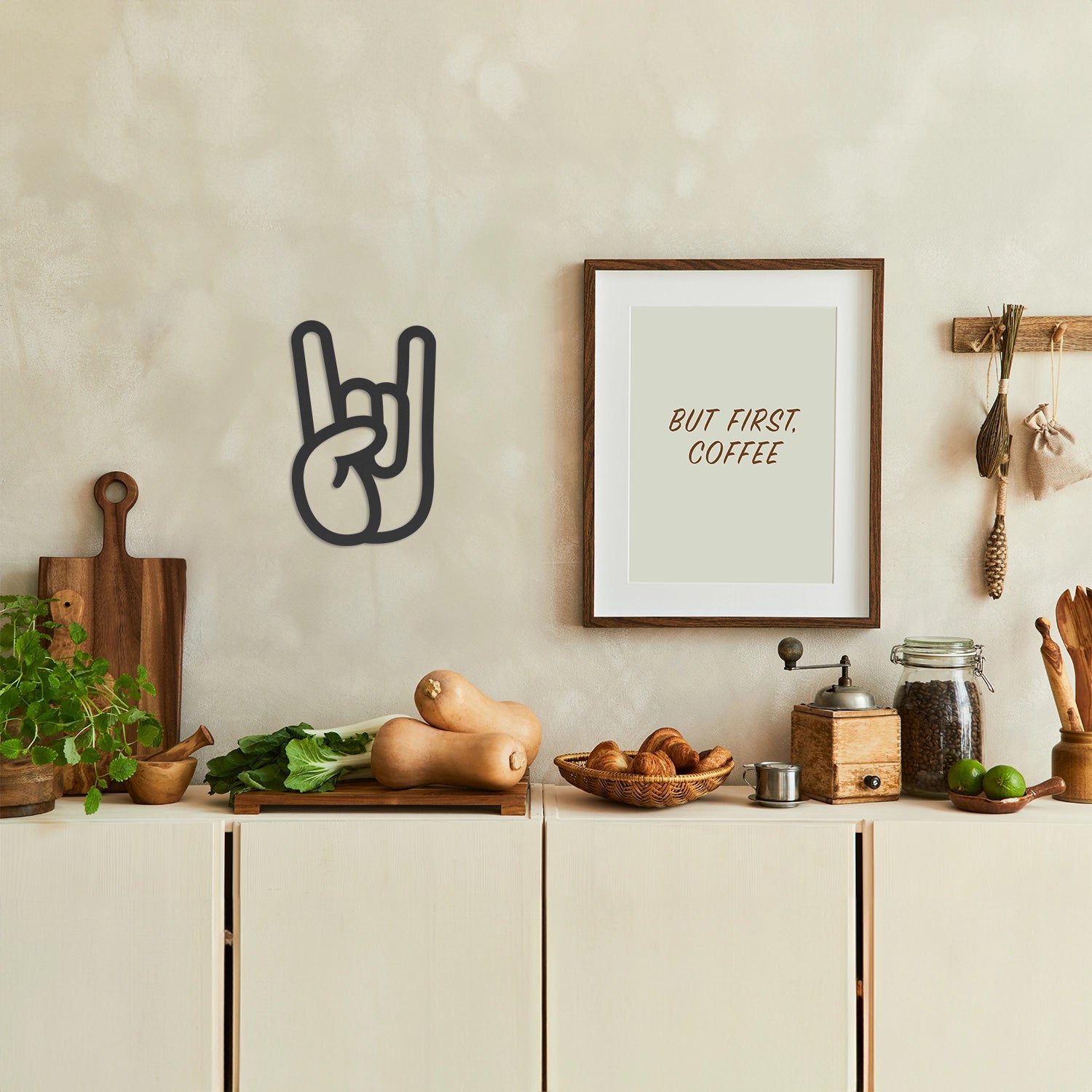 Decoration murale en bois Rock collection main