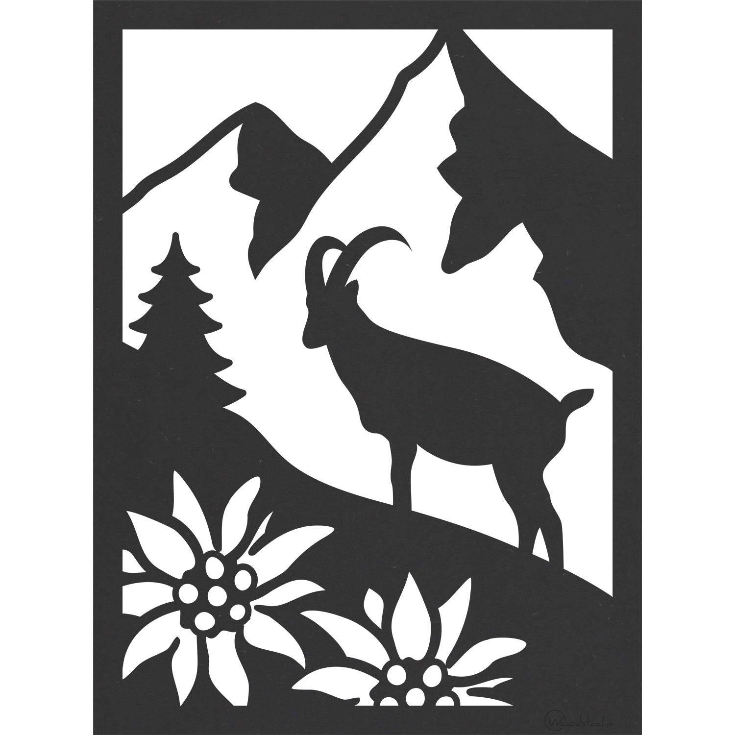 Décoration murale en bois EDELWEISS