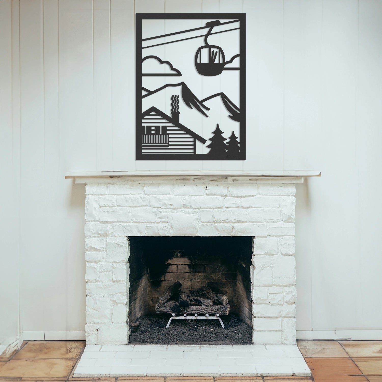Tableau Mural Station De Ski – Impression Sur Toile 80x60 Cm – Cadre Bois 2 Cm – Déco Montagne, Thème Hiver – Idée Cadeau