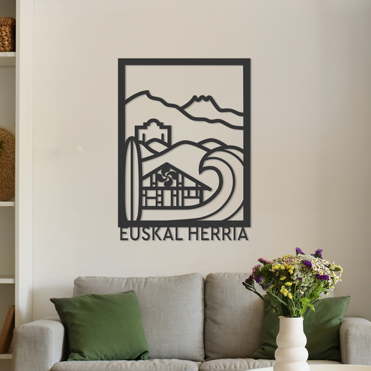 Décoration murale en bois EUSKAL HERRIA