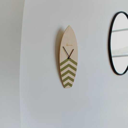 Horloge Surf en bois REEF KAKI